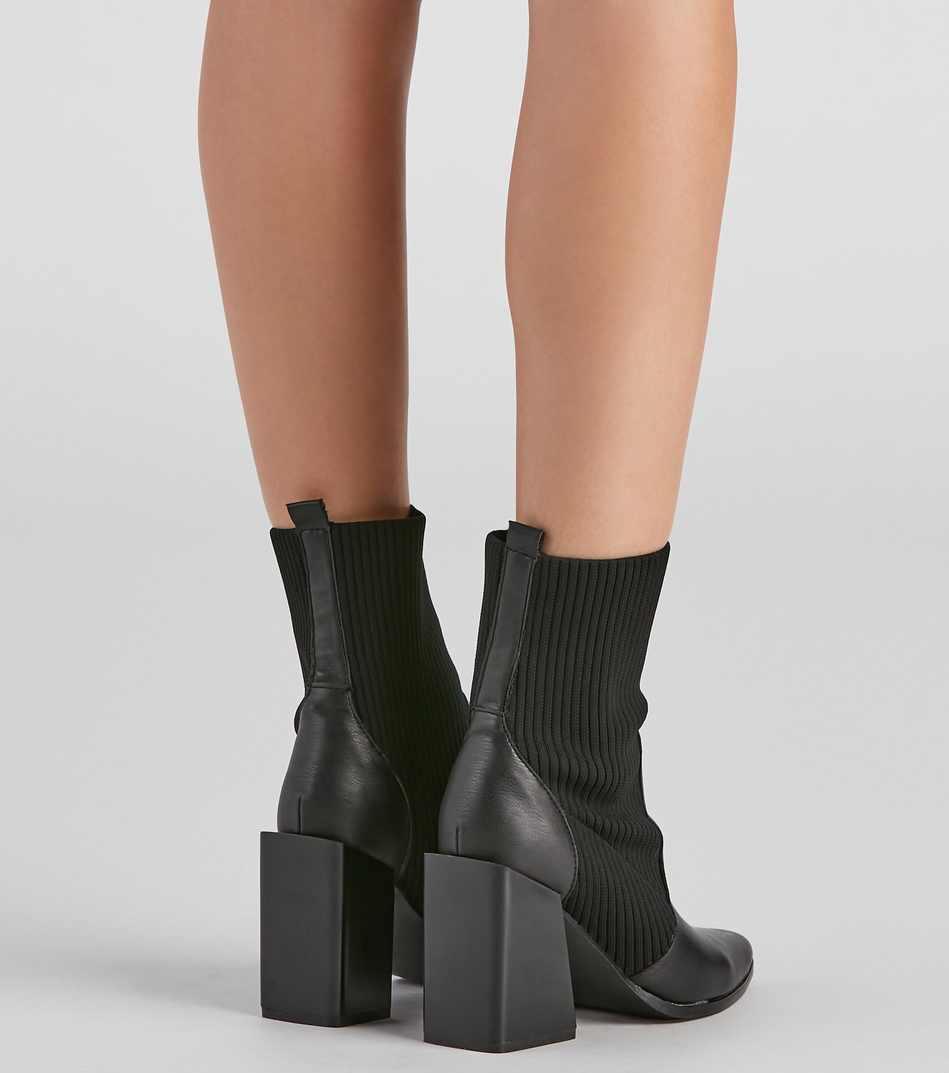 Walking Knit Style Block Booties Newgew