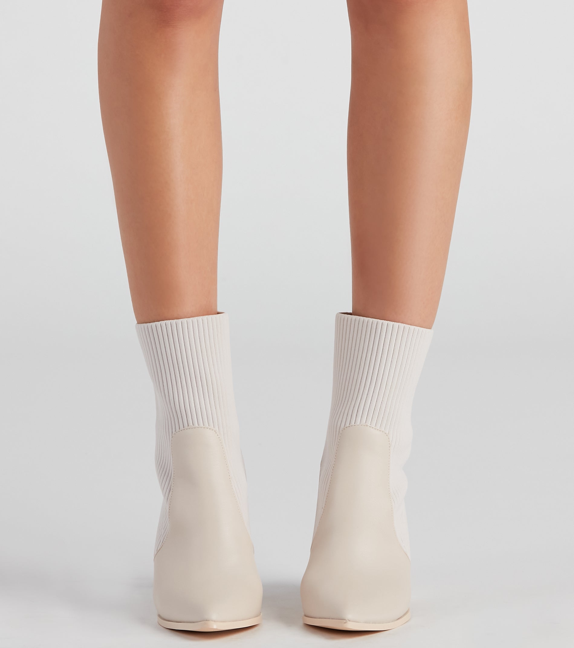 Walking Knit Style Block Booties Newgew