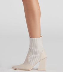 Walking Knit Style Block Booties Newgew