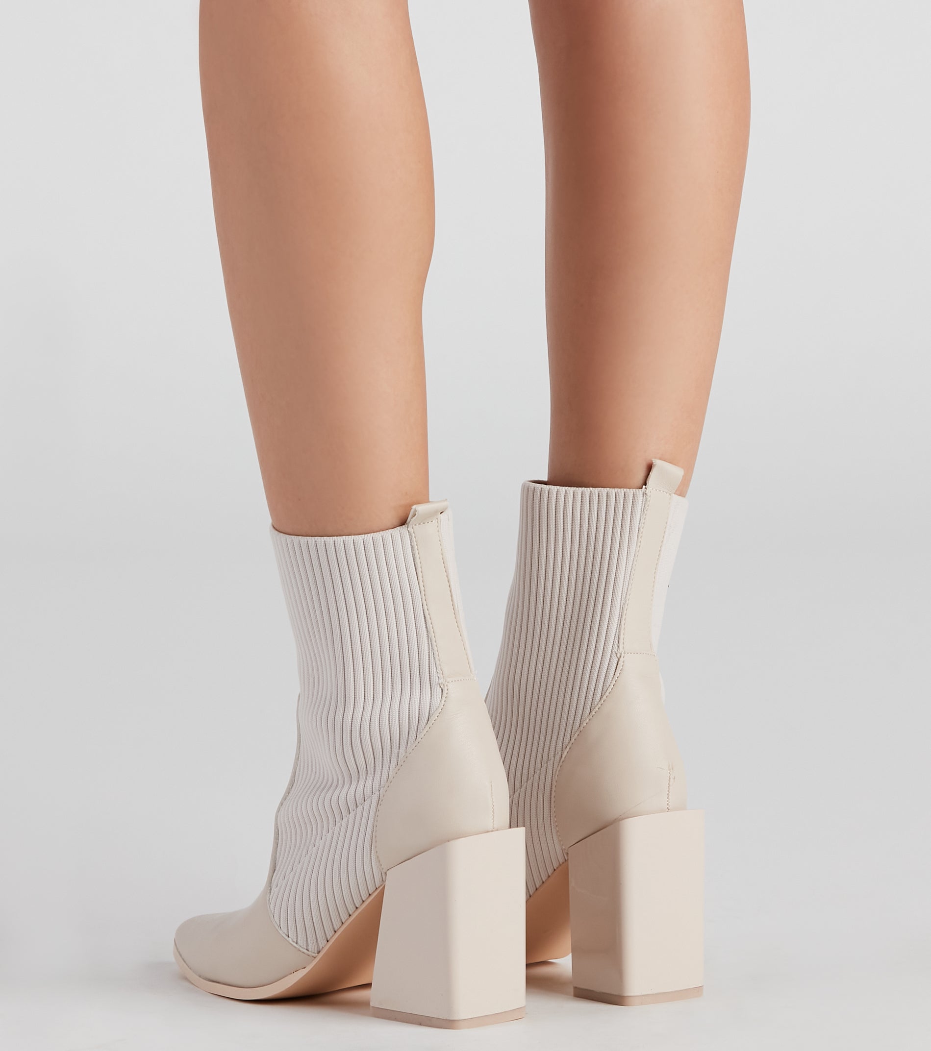 Walking Knit Style Block Booties Newgew