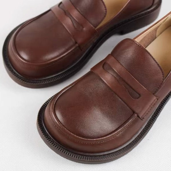 Handgemachte Loafer Big Toe Bequeme weiche Lederschuhe