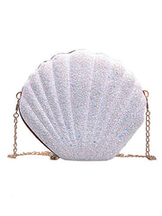 Bolso bandolera con concha brillante