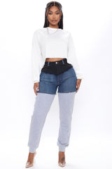 Top Tier Denim Sweatpant Joggers - Blau/Kombi