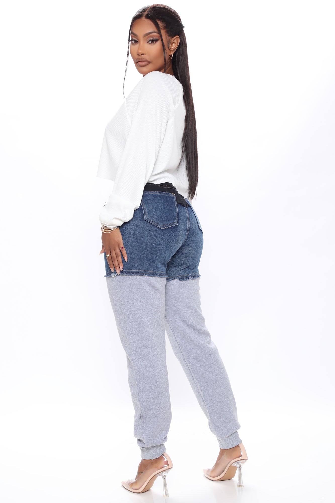 Top Tier Denim Sweatpant Joggers - Blau/Kombi