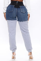 Top Tier Denim Sweatpant Joggers - Blau/Kombi