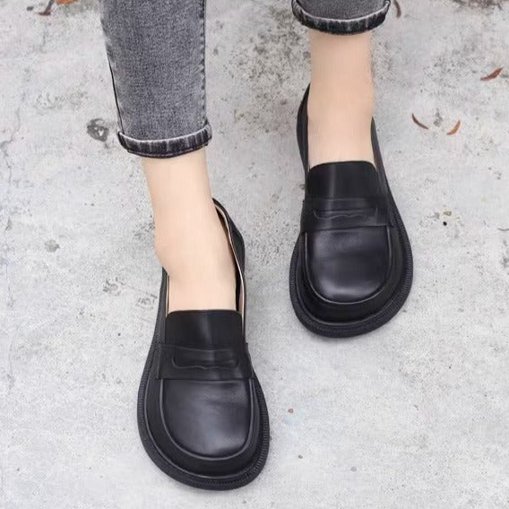 Handgemachte Loafer Big Toe Bequeme weiche Lederschuhe