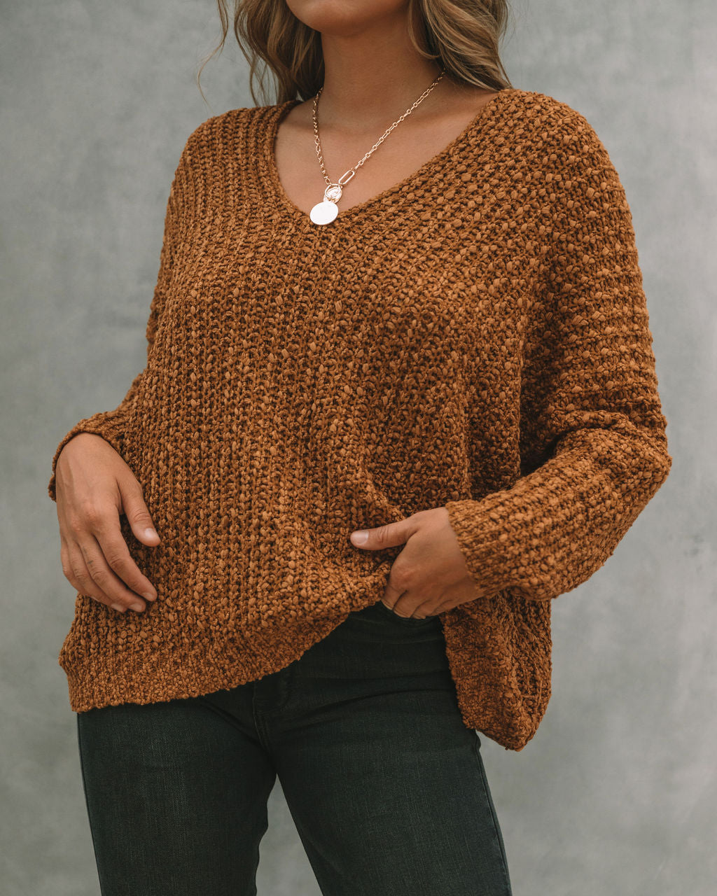 Warms My Soul Strickpullover - Kamel