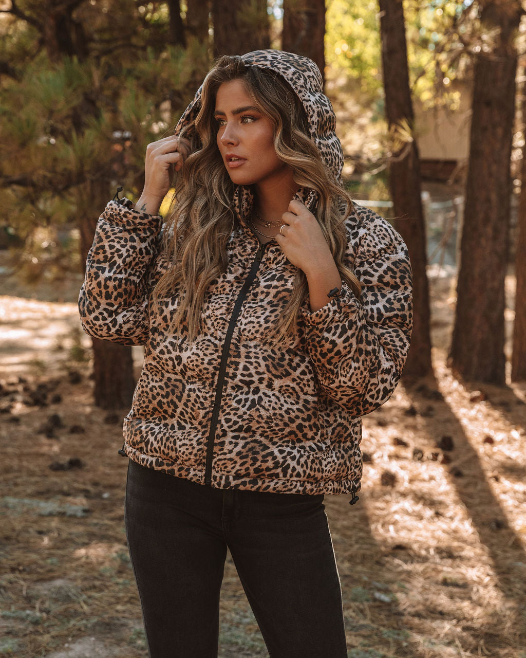 Whistler Pufferjacke mit Leopardenmuster und Kapuze