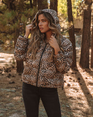 Whistler Pufferjacke mit Leopardenmuster und Kapuze