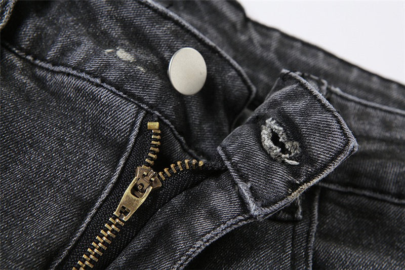 Verwaschene weiße Slim-Jeans