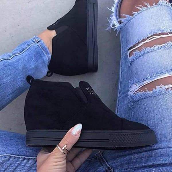 Letter Slip On Wedge Sneakers NewGew