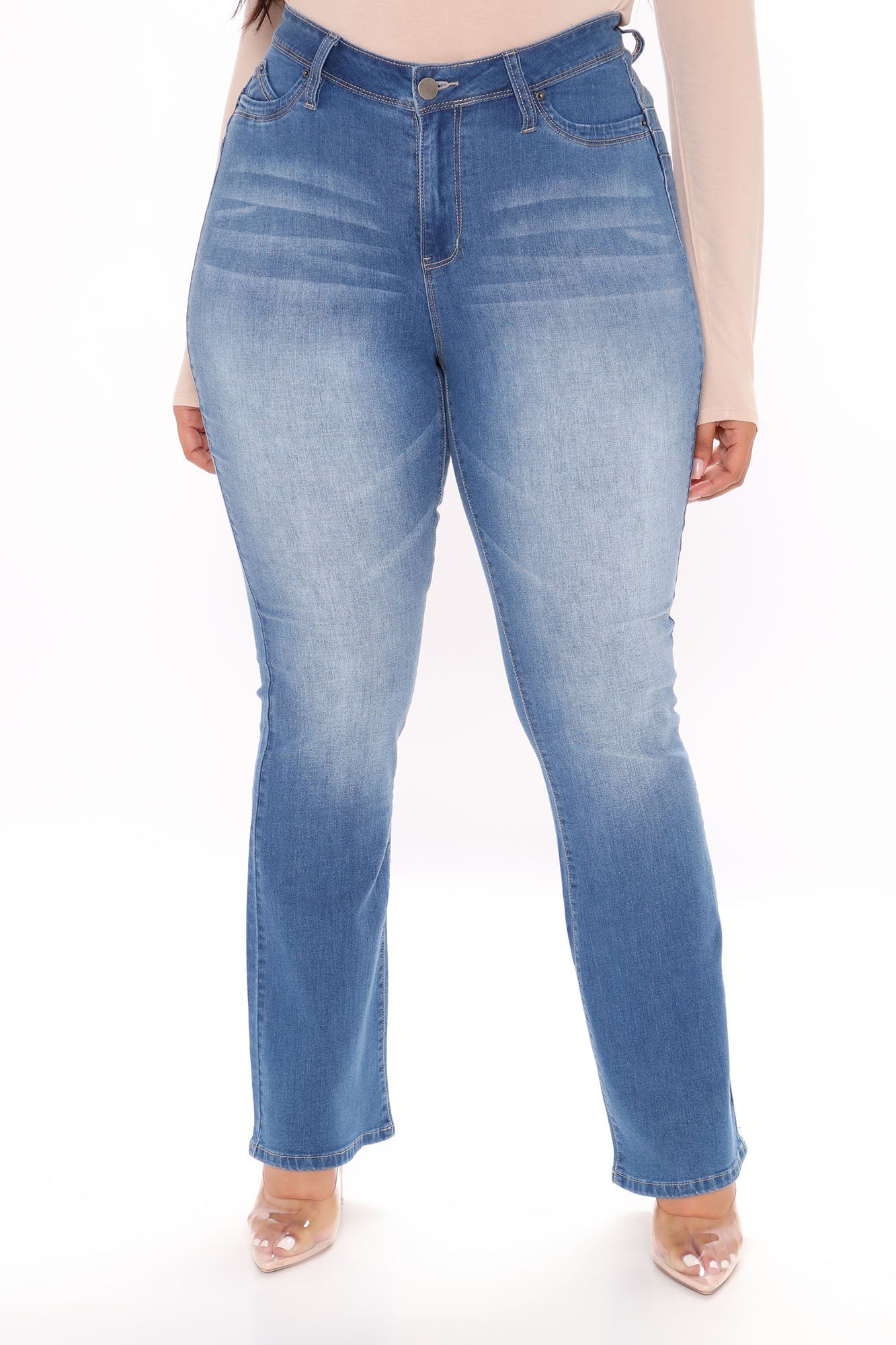 Bring It Down Flare Jeans - Medium Blue Wash Ins Street