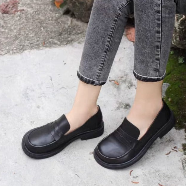 Handgemachte Loafer Big Toe Bequeme weiche Lederschuhe