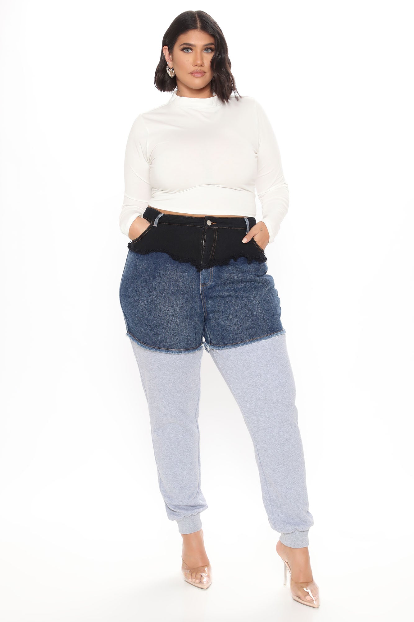 Top Tier Denim Sweatpant Joggers - Blau/Kombi