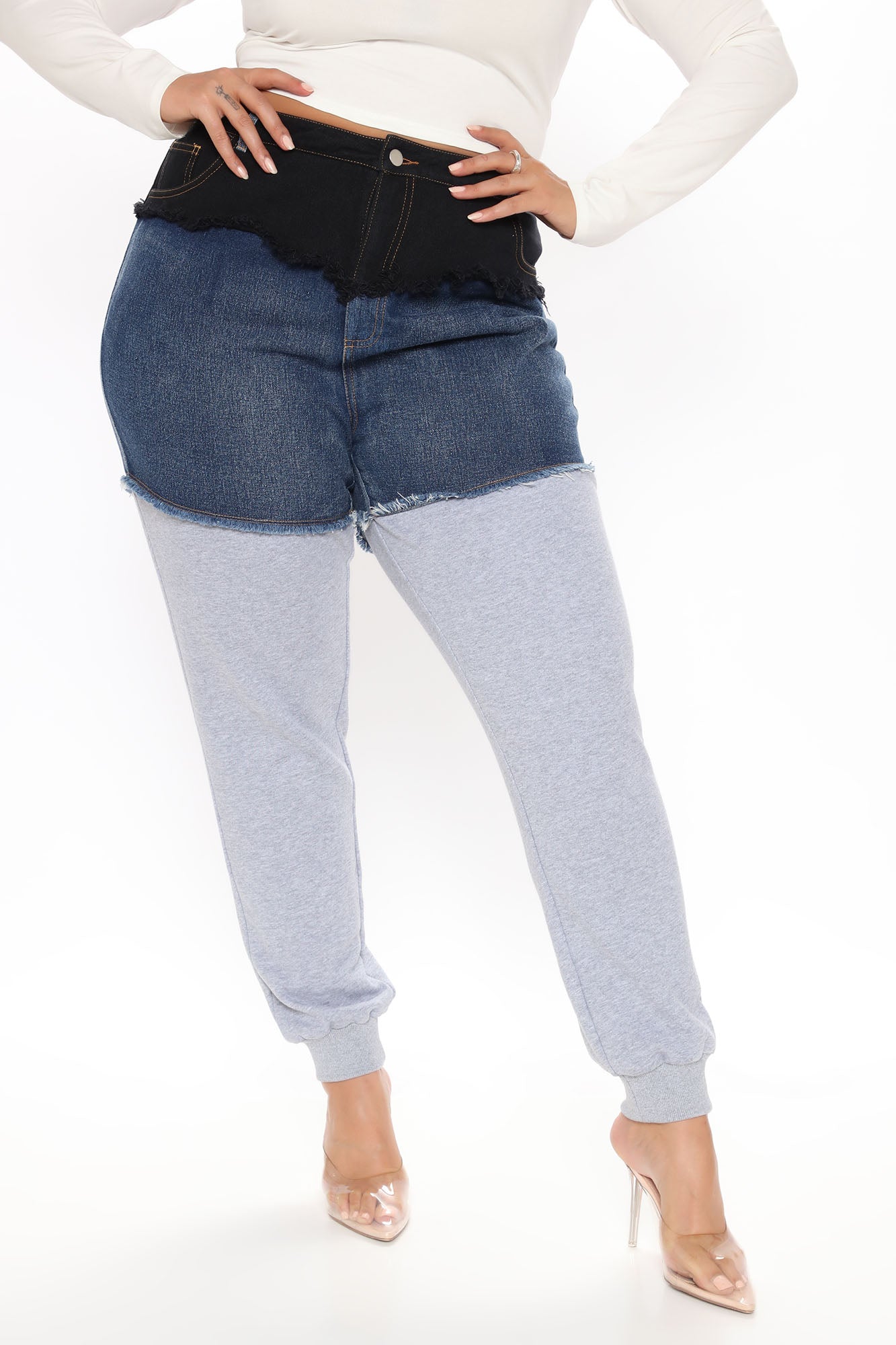 Top Tier Denim Sweatpant Joggers - Blau/Kombi