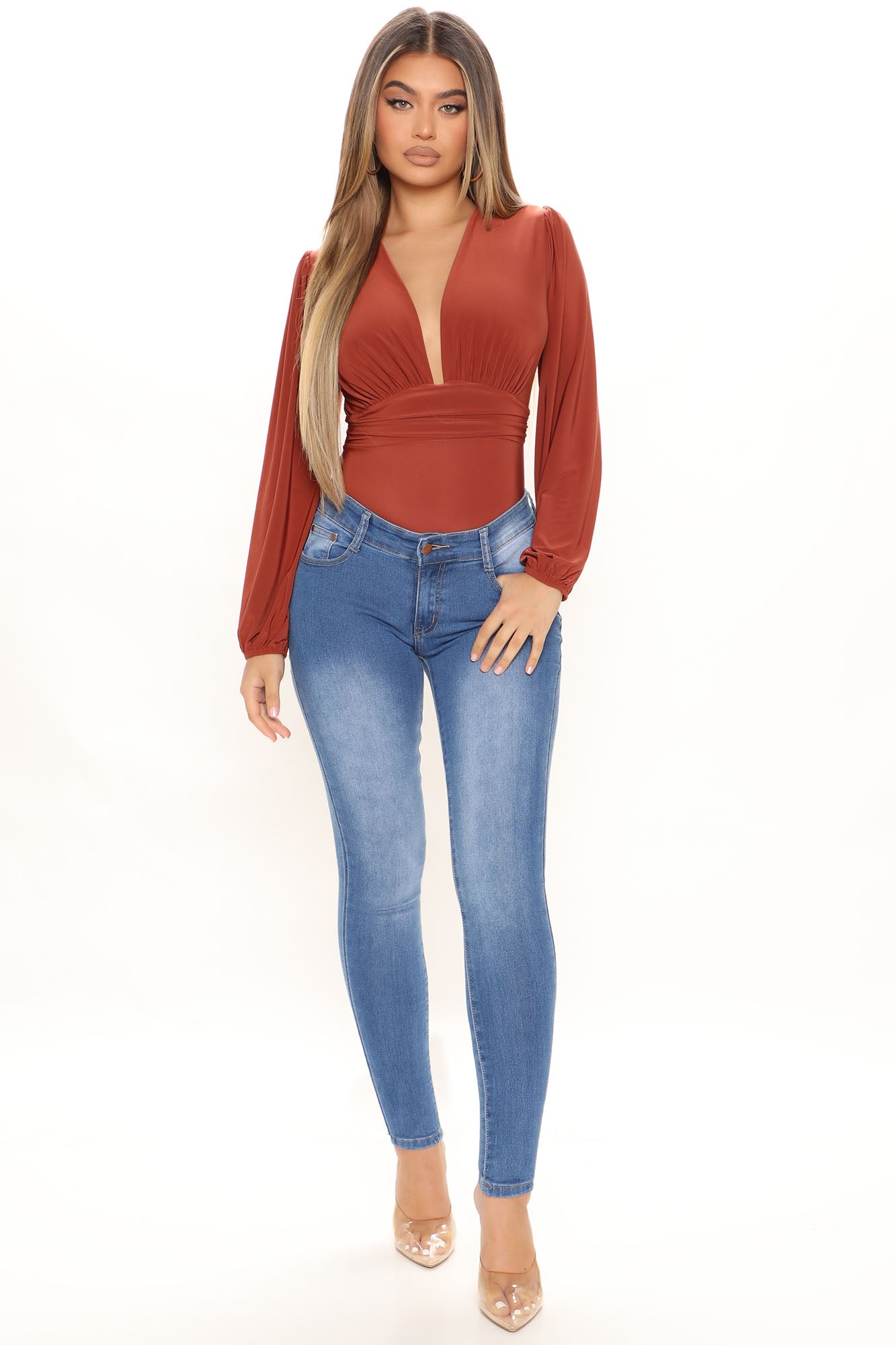 Tall All The Booty Zerrissene Skinny Jeans - Mittelblaue Waschung
