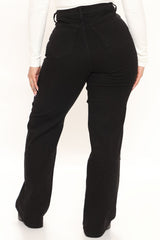 Sweet Love Straight Leg Jeans - Schwarz