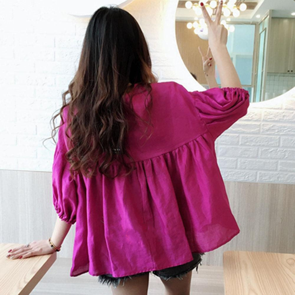 Tabitha Satin-Babydoll-Bluse - Elfenbein