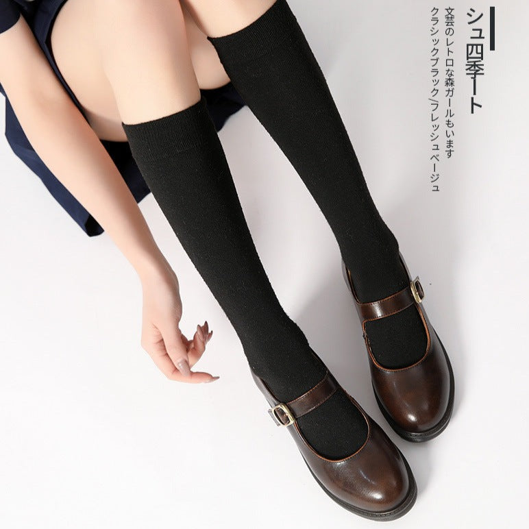 Mary Janes Schuhe, klobige Uniform-Abendschuhe aus Leder