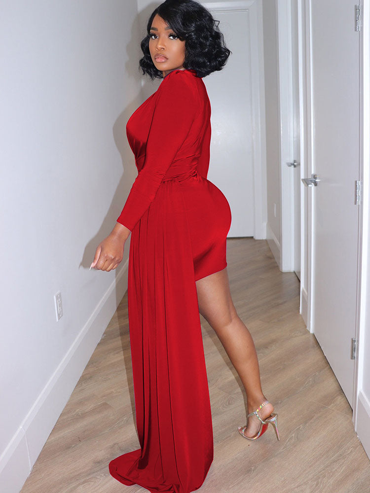 Bodycon-Minikleider mit langen Ärmeln und Schulterpolstern