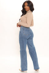 Tell Me – Schmal geschnittene Jeans mit hohem Bund und geradem Bein – dunkle Waschung