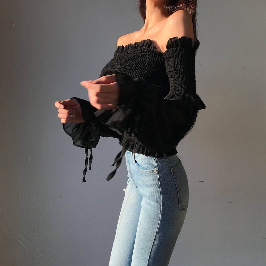 Fawna Smocked Eyelet Crop Top – Weiß – ENDGÜLTIGER VERKAUF