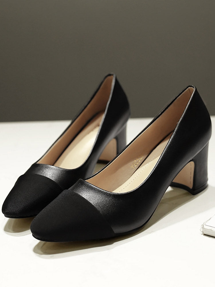Slingback-Sandalen mit klobigem Absatz und spitzer Zehenpartie