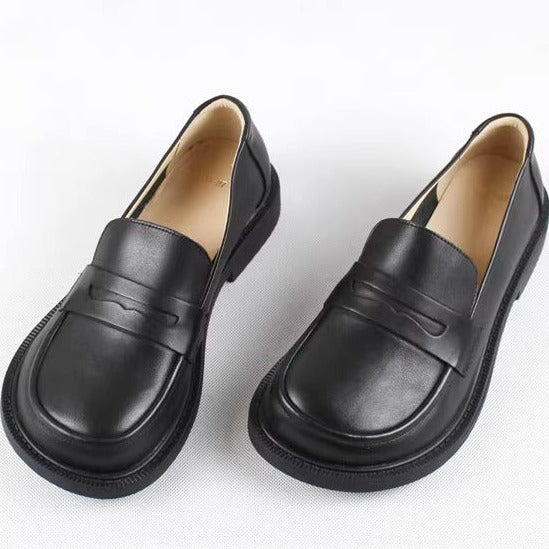 Handgemachte Loafer Big Toe Bequeme weiche Lederschuhe