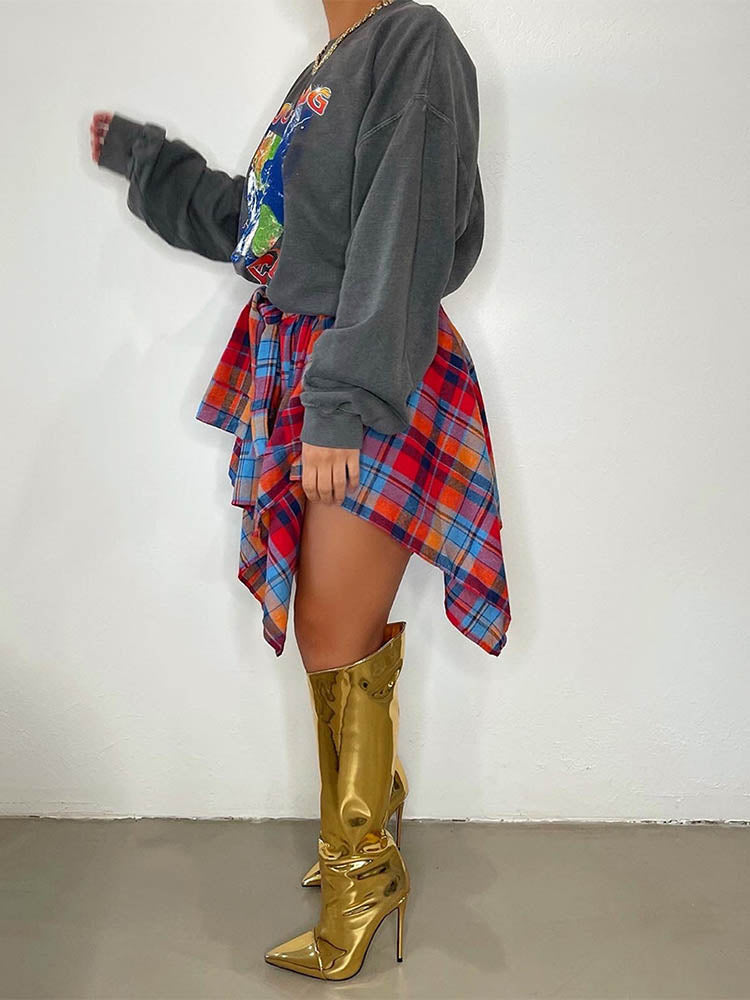 Karierter Midirock