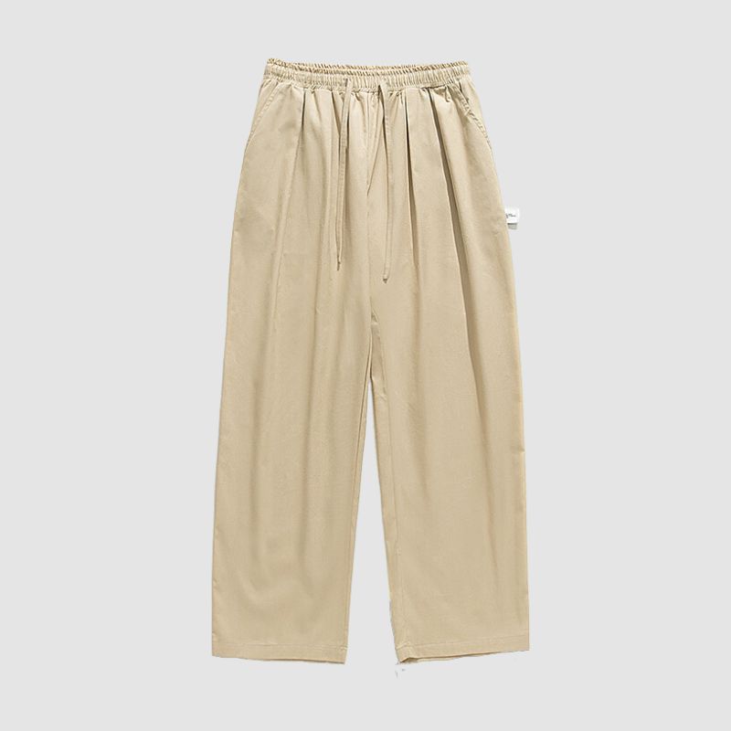 Pantalones cargo de pierna recta con diseño plisado para exteriores