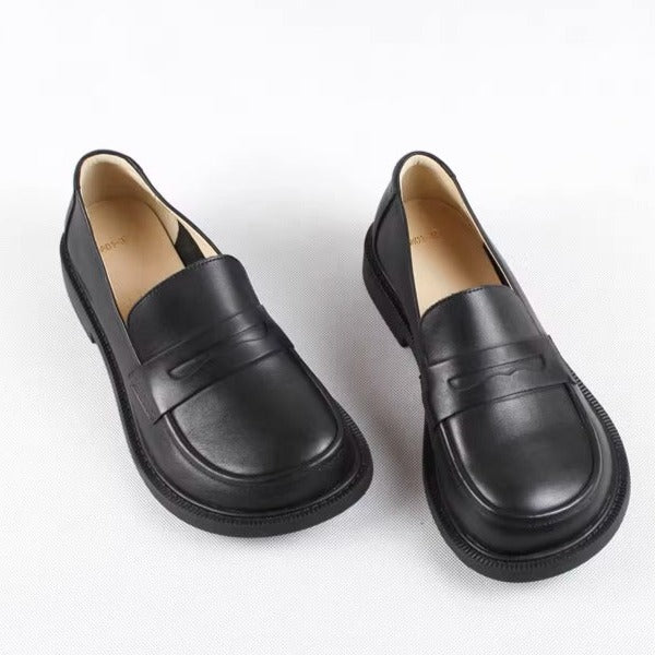 Handgemachte Loafer Big Toe Bequeme weiche Lederschuhe