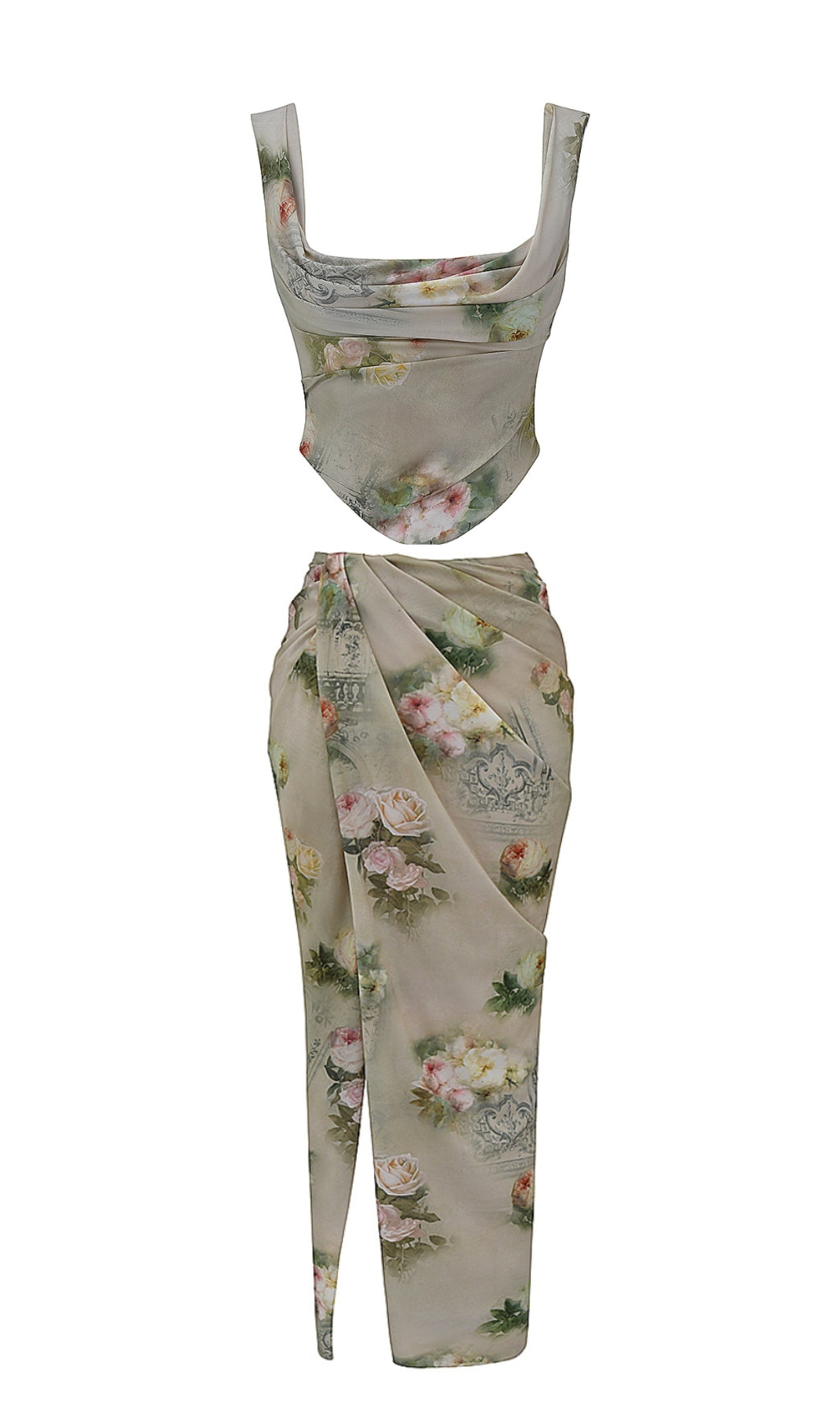 Zweiteiliges Set mit Vintage-Blumenmuster