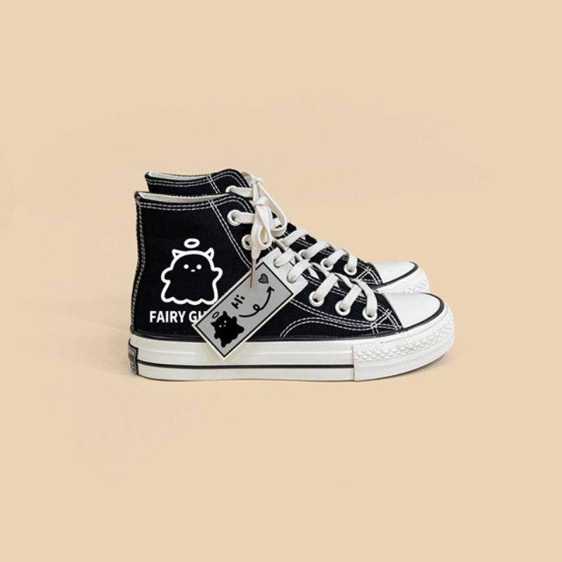 FAIRY GHOST Schwarze Freizeitschuhe aus Segeltuch