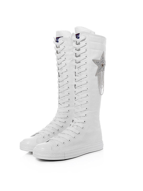 Schnürstiefel aus Segeltuch