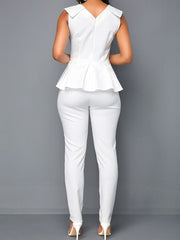 Ärmelloser Strampler mit gerüschtem Saum