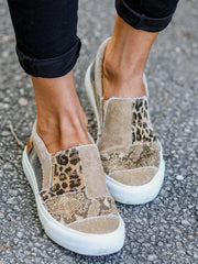 Slip-on-Canvas mit Schlangen-Leoparden-Print