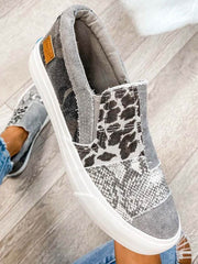 Slip-on-Canvas mit Schlangen-Leoparden-Print