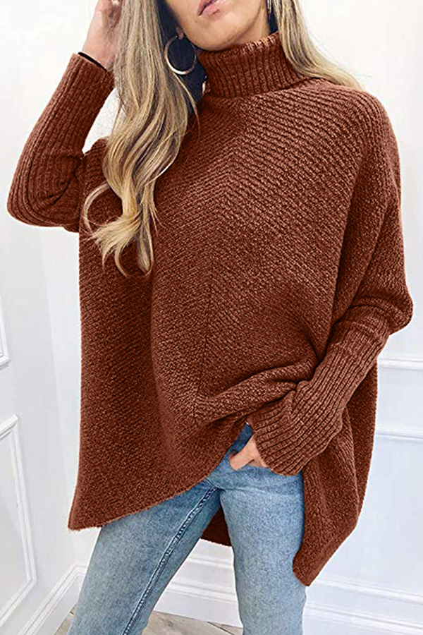 Solid Split Joint Basic Rollkragenpullover £¨7 Farben £ ©