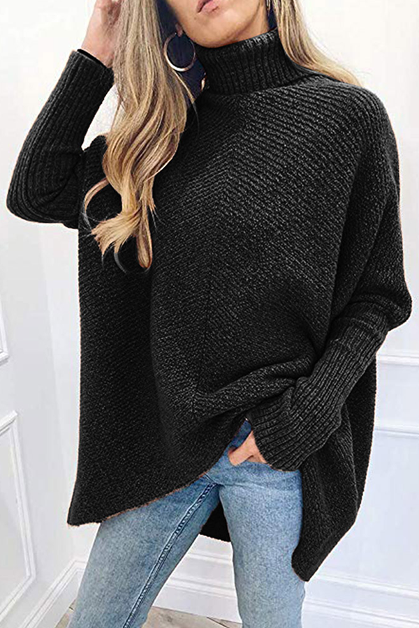 Solid Split Joint Basic Rollkragenpullover £¨7 Farben £ ©