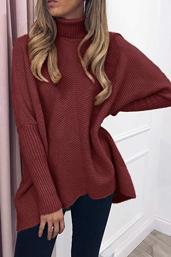 Solid Split Joint Basic Rollkragenpullover £¨7 Farben £ ©