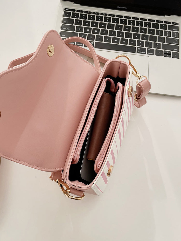Bolsa bordada con estampado de música de piano