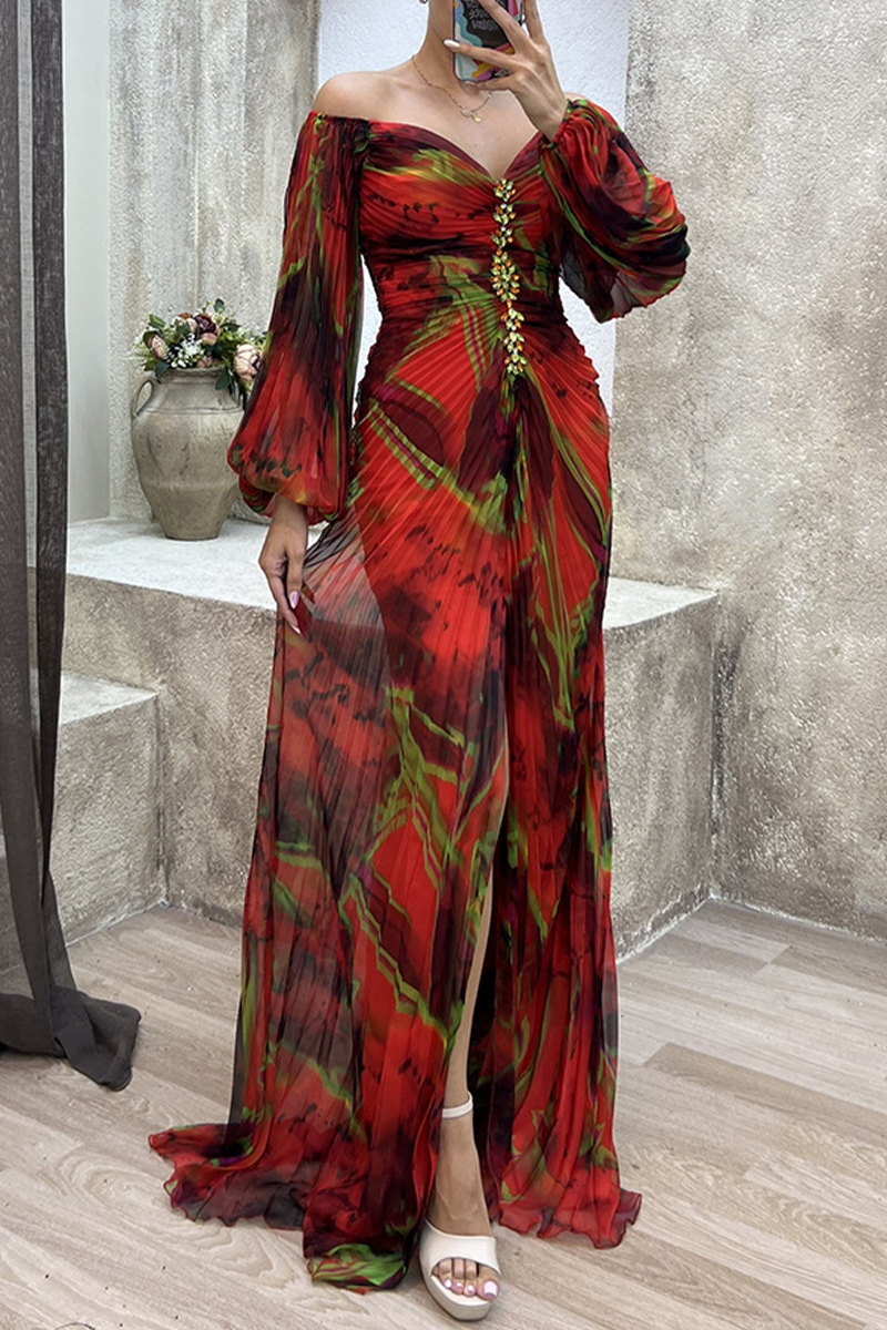 Elegante formelle Abendkleider mit allmählich wechselnder Falte und V-Ausschnitt