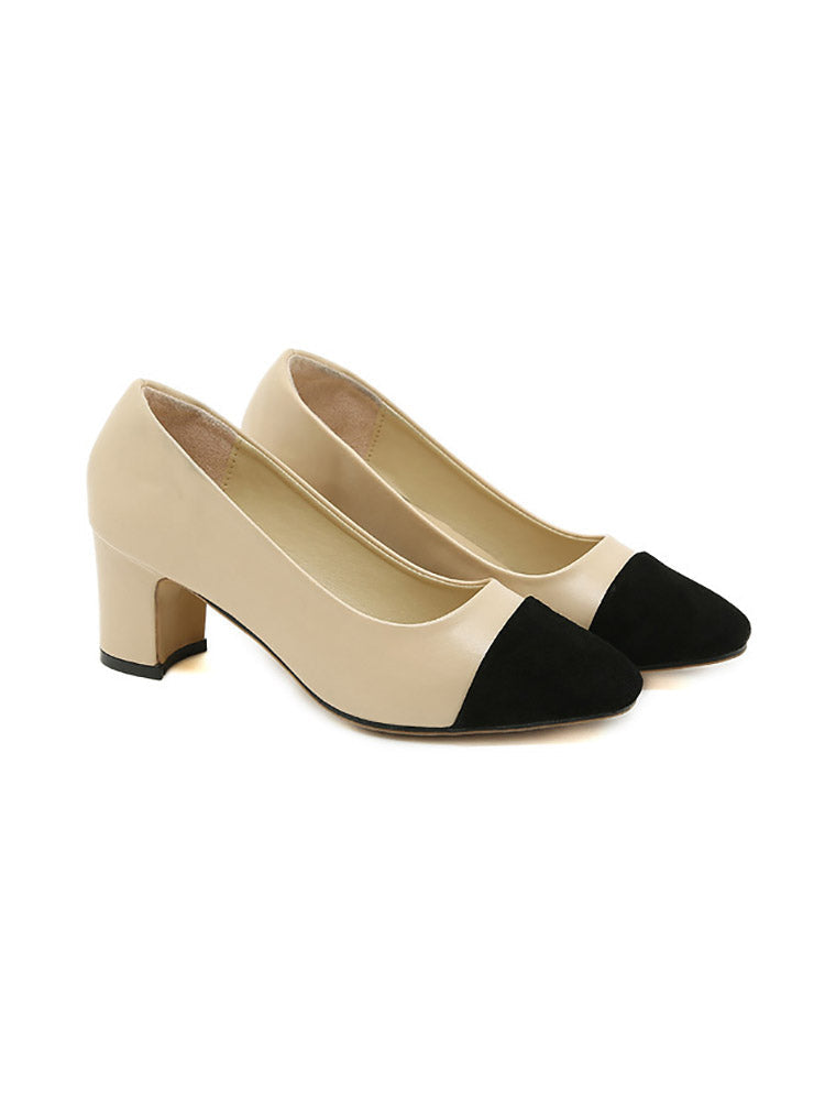 Slingback-Sandalen mit klobigem Absatz und spitzer Zehenpartie