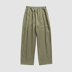 Pantalones cargo de pierna recta con diseño plisado para exteriores