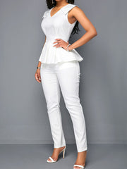 Ärmelloser Strampler mit gerüschtem Saum