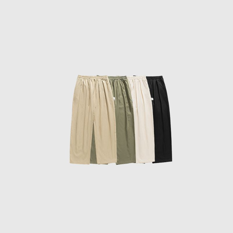 Pantalones cargo de pierna recta con diseño plisado para exteriores