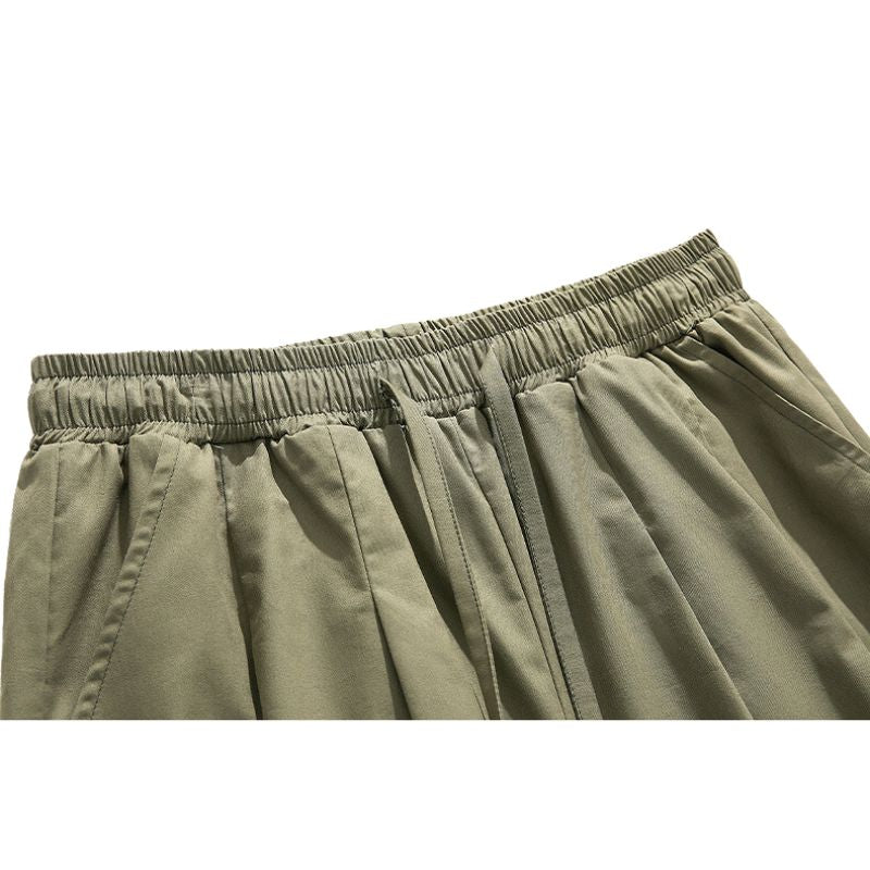 Pantalones cargo de pierna recta con diseño plisado para exteriores
