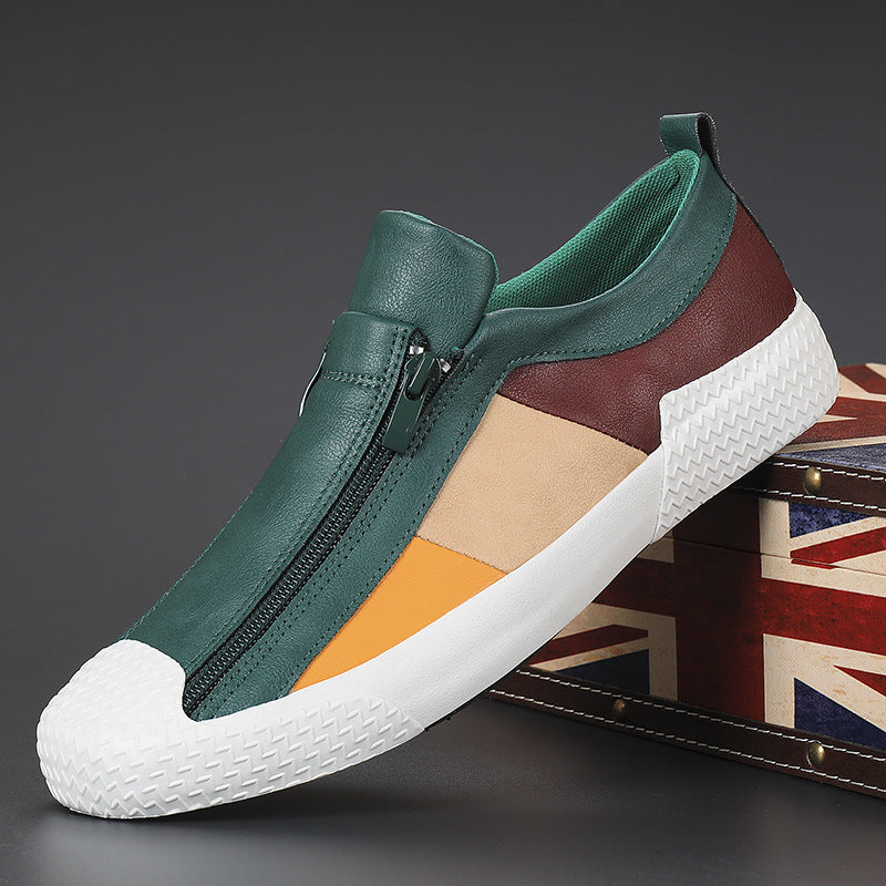 Herren Reißverschluss koreanischen Stil Board Cross Canvas Schuhe