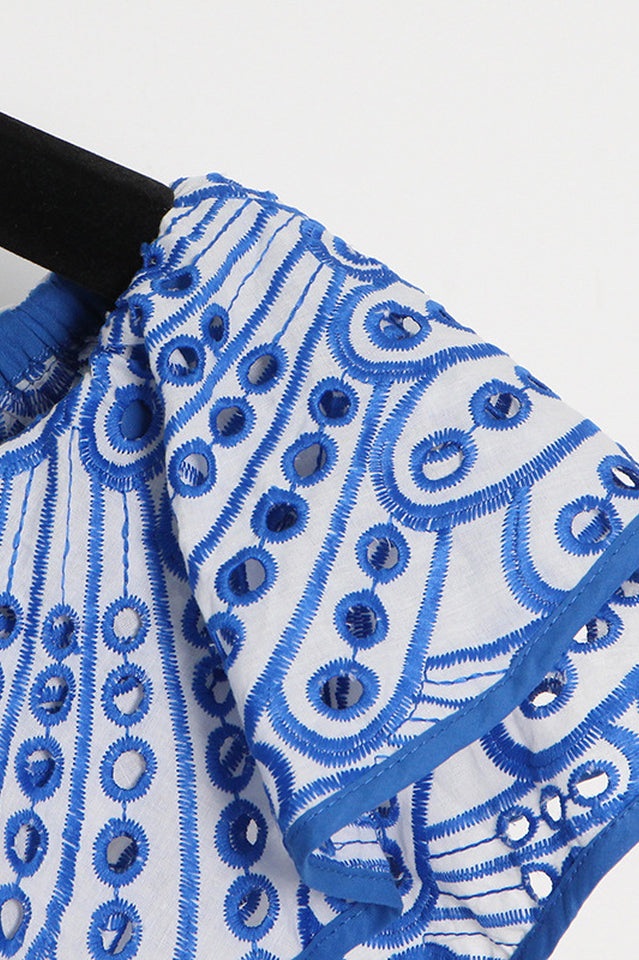 Tulum – Schulterfreies Kleid mit Lochstickerei