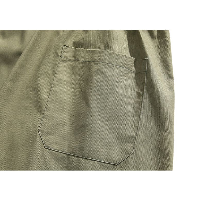 Pantalones cargo de pierna recta con diseño plisado para exteriores